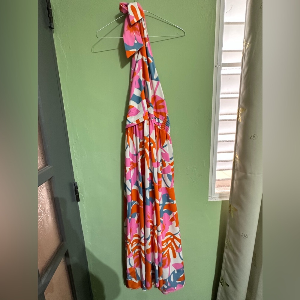 Printed Halter Top Dress